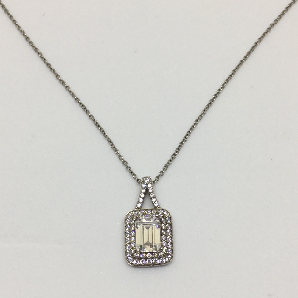 Sterling Silver CZ Necklace and Earring Set